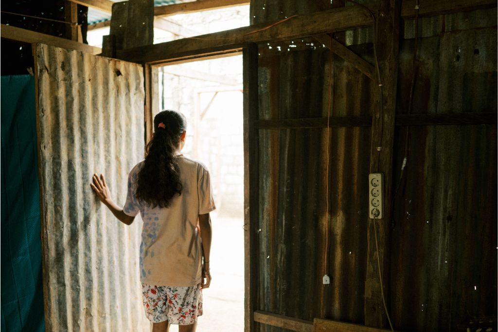 Girl at a door